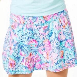 Lilly Pulitzer Luxletic Aila Treasure Trove Skort Skirt Seashell UPF 50+ XXS